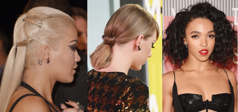 Rita Ora的個性編髮、泰勒絲的扭結低短馬尾、FKA Twigs自然蓬鬆的髮型